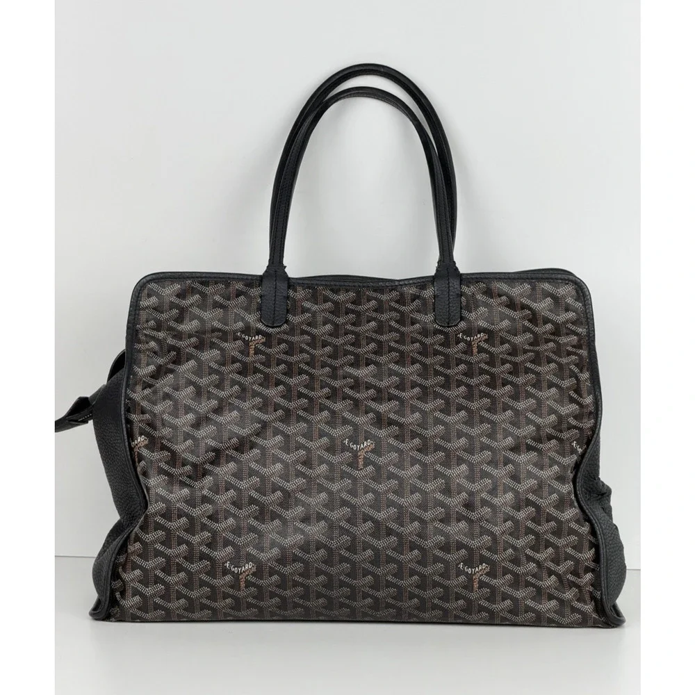 Goyard Sac Hardy PM Pet Carrier Noir in Goyardine Coated Canvas B6